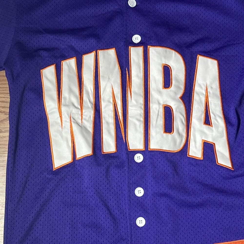 Playa Society WNBA Jersey Adult S Small Purple Short Sleeve BASKETBALL Button Up